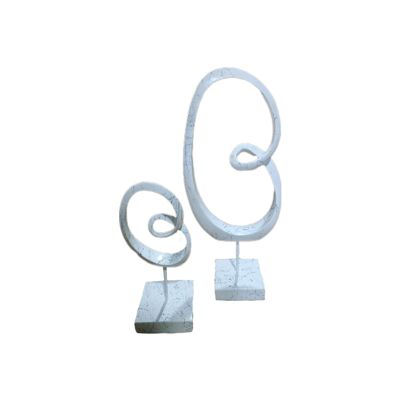 Sculpture Infinity Set de 2 Effet Marbre Blanc