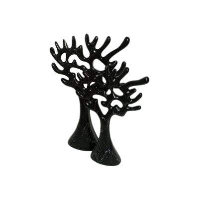 Skulptur Baum Schwarz Marmoroptik