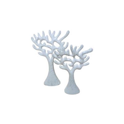 Sculpture Tree White Marble Effect