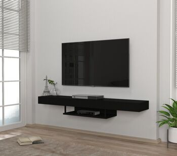 Meuble TV Lowboard Mural Alberes Noir 3