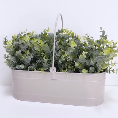 Beige Metal Planter - Small