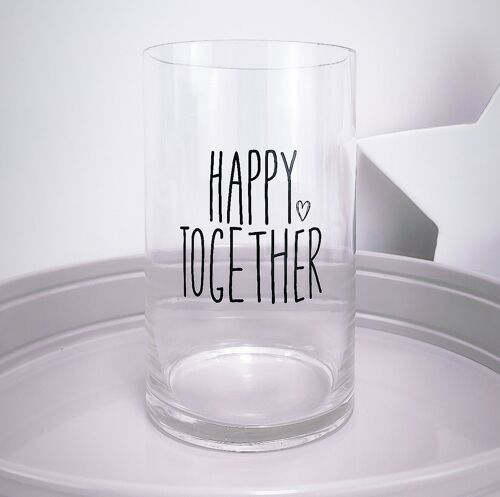 Happy Together Glass Vase