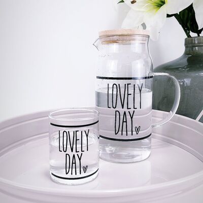 Lovely Day Jug with 2 Glasses - One Glass