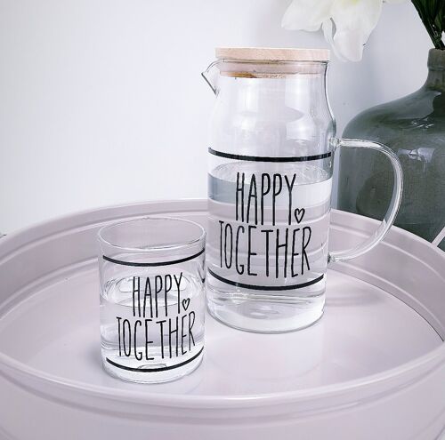 Happy Together Jug with 2 Glasses - One Glass