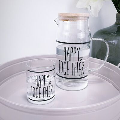 Happy Together Krug mit 2 Gläsern – ein Glas