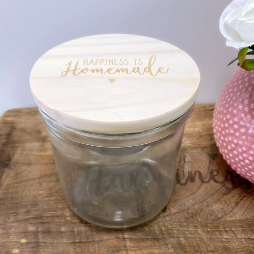 Wooden Lid Storage Jar - Happiness Is Homemade