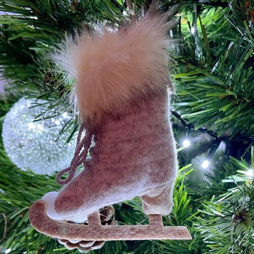 Ice Skating Boot Tree Decoration - Beige