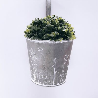 Vaso per piante d'argento sospeso