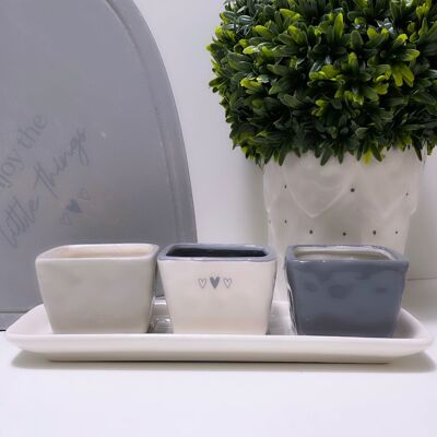 Ceramic Heart Snack Dishes