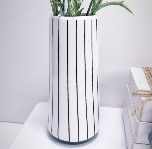 Striped Monochrome Bud Vase