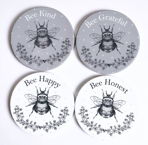 Set of Ceramic Bee Coasters