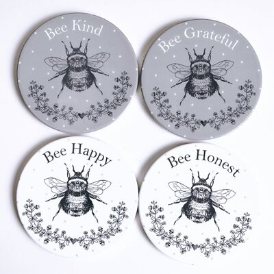 Set Bienenuntersetzer aus Keramik