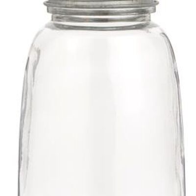 Tapered Candle Holder Bottle with Rustic Silver Screw Lid