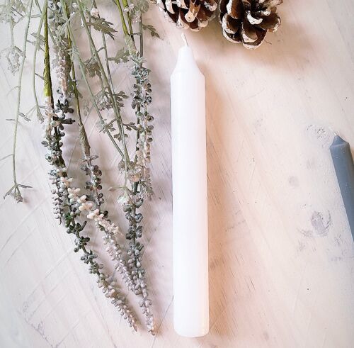 Rustic White Dinner Candle