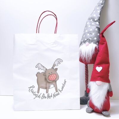 Borsa regalo di Natale Rudolph la renna dal naso rosso