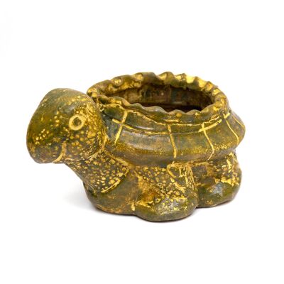 Clay flowerpot turtle from Mexico M