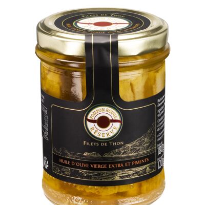 Thunfischfilets in nativem Olivenöl extra und Paprika
