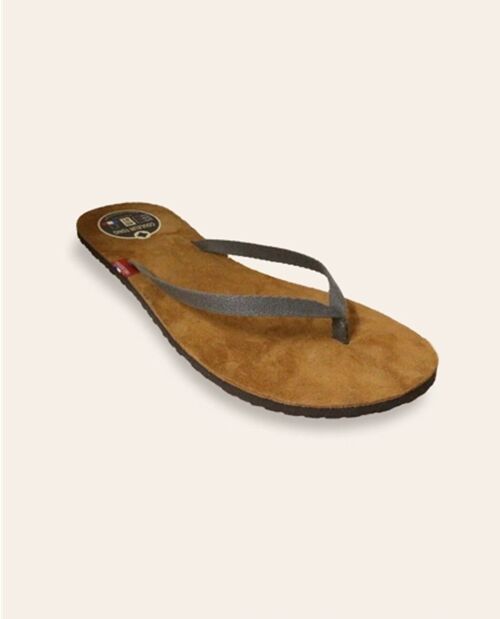 Tong / Flip Flop cuir PLUME sable