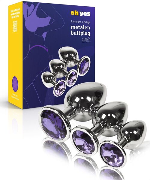 Metalen Buttplug Set - Lila