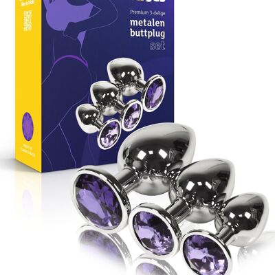 Ensemble de plugs anaux en métal - Lilas