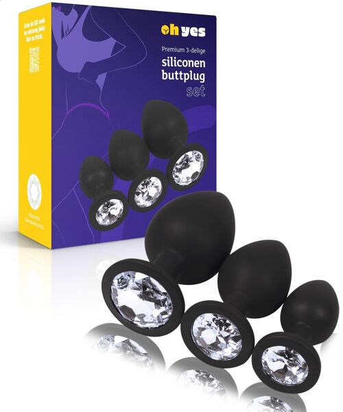 Siliconen Buttplug Set - Wit