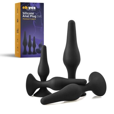 Set da allenamento per plug anale in silicone - 4 pezzi