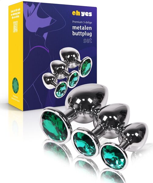 Metalen Buttplug Set - Groen