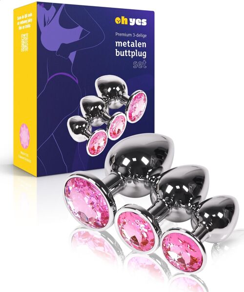 Metalen Buttplug Set - Roze