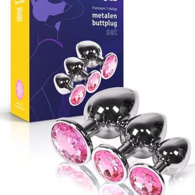 Metalen Buttplug Set - Roze