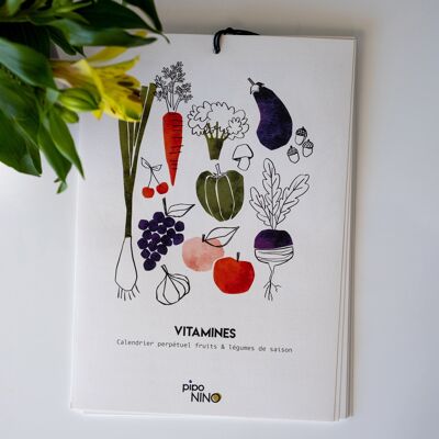 Calendrier perpétuel - Fruits et légumes de saisons - anniversaire