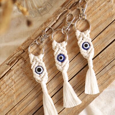 Evil Eye Macrame Active Keyring