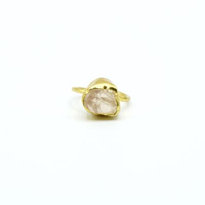 Women's rings, gold with Transparent Quartz.   Imitation jewelry.   Golden.   Hand made.   Weddings, guests.
