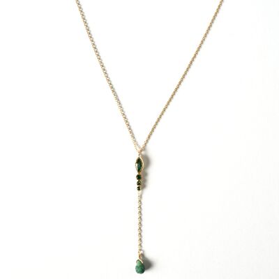 Zircon emerald silver pendant