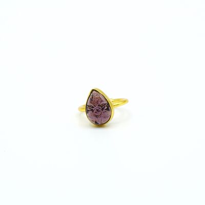 Purple Quartz Teardrop Ring