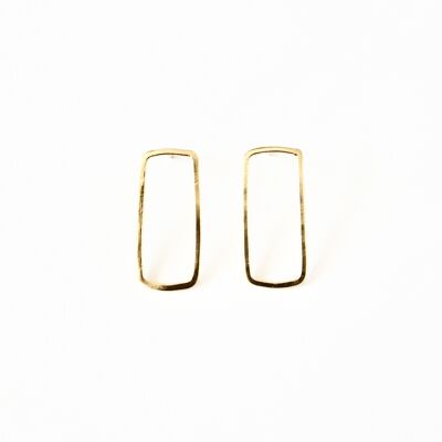Rectangle golden earrings