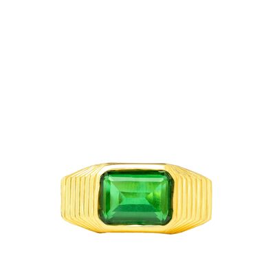 Emerald Green Chevalier Ring