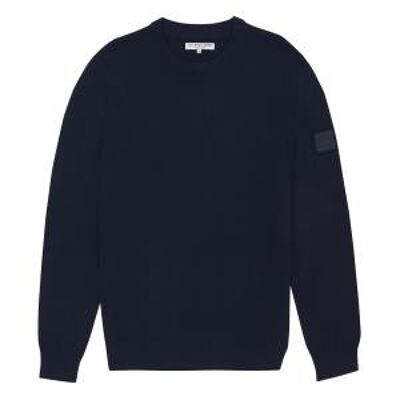 Knit Crew Neck , Navy Blazer