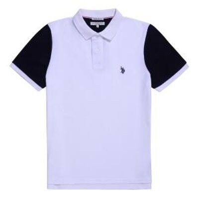 Contrast Sleeve Polo , Bright White