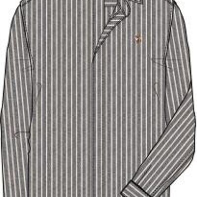 Linen Stripe Shirt , Navy Blazer