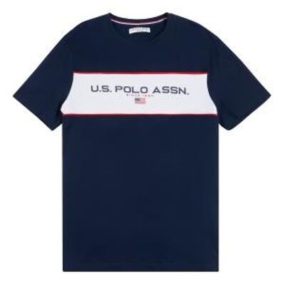 USPA Sport Panelled T-Shirt , Navy Blazer