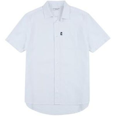 Seersucker SS Shirt , Bright White