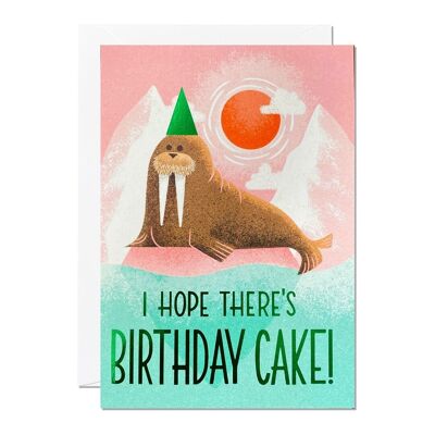 Cumpleaños Morsa | Tarjeta de cumpleaños de animales | Niños Tarjetas de felicitación