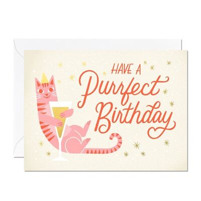 Chat d'anniversaire | Carte d'anniversaire animaux | Enfants Carte de vœux