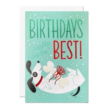 Chien de saucisse d'anniversaire | Carte d'anniversaire animaux | Voeux d'enfants 1