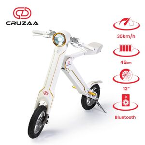 Scooter électrique 45 km d'autonomie et 35 km/h de vitesse maximale Cruzaa Bluetooth E Scooter Pro Racing Blanc