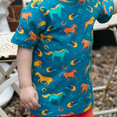 T-SHIRT KIDS ALL OVER PRINT - CHEVAUX SAUVAGES