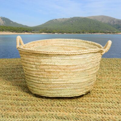 50cm tall round heart of palm basket