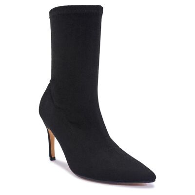 STILETTO STRETCH SOCK BOOT - BLACK/LYCRA