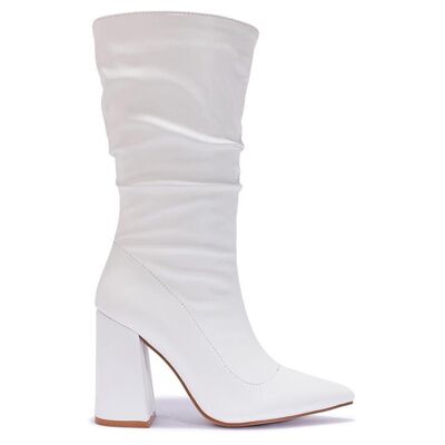 Heel Ankle Boots - WHITE/PU/SYNTHETIC