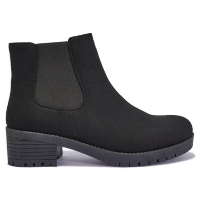 BASIC CHUNKY CHELSEA BOOT - BLACK/MICROFIBRE/SYNTHETIC - Z-14